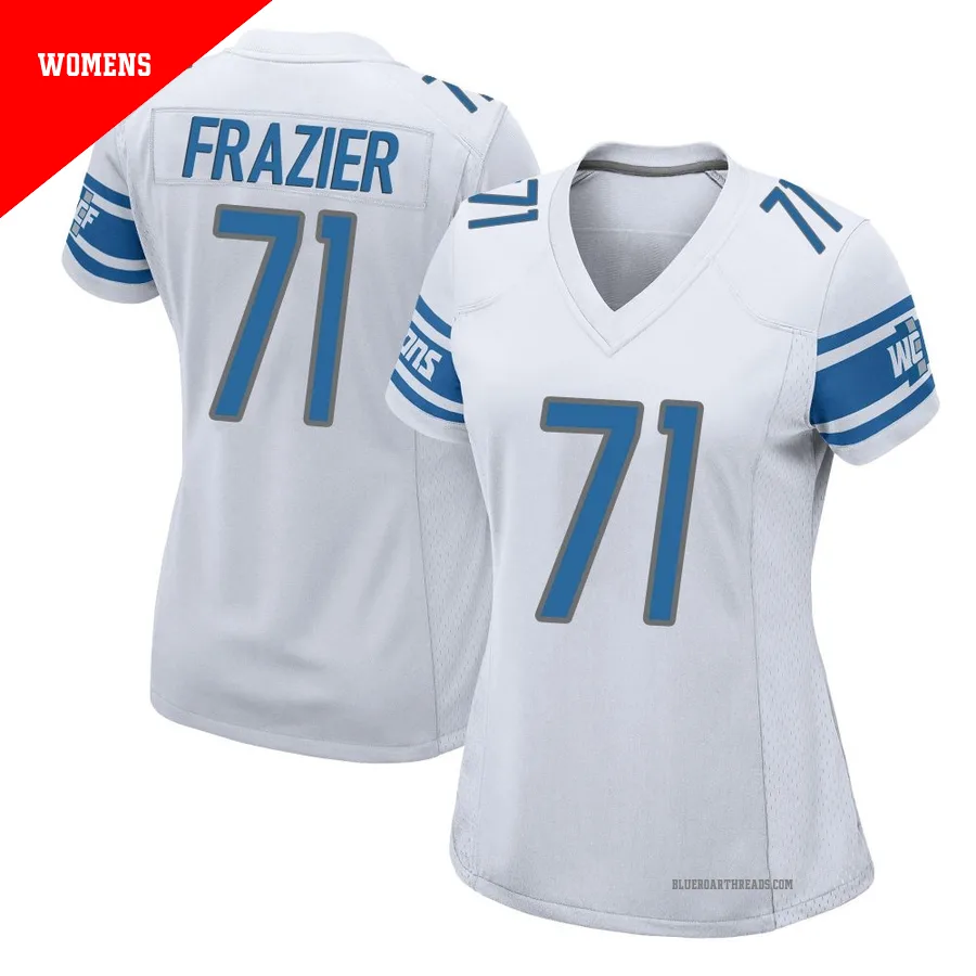 Women's Miles Frazier ＃71 Detroit Lions White Game Jersey
