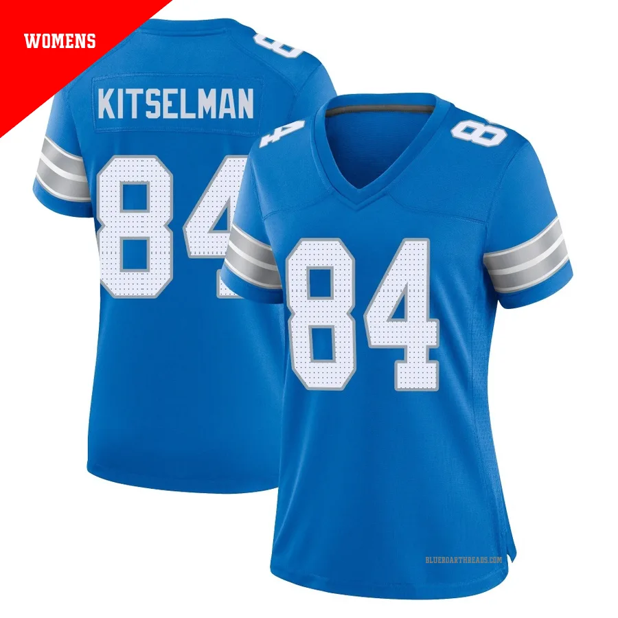 Women's Miles Kitselman ＃84 Detroit Lions Blue Game 2nd Jersey