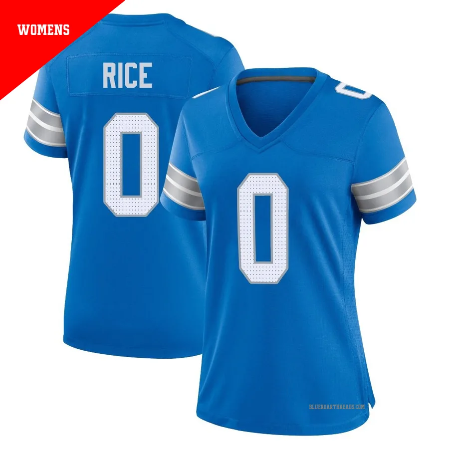 Women's Monty Rice ＃0 Detroit Lions Blue Game 2nd Jersey