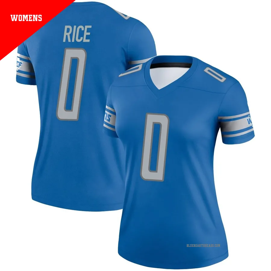 Women's Monty Rice ＃0 Detroit Lions Blue Legend Jersey