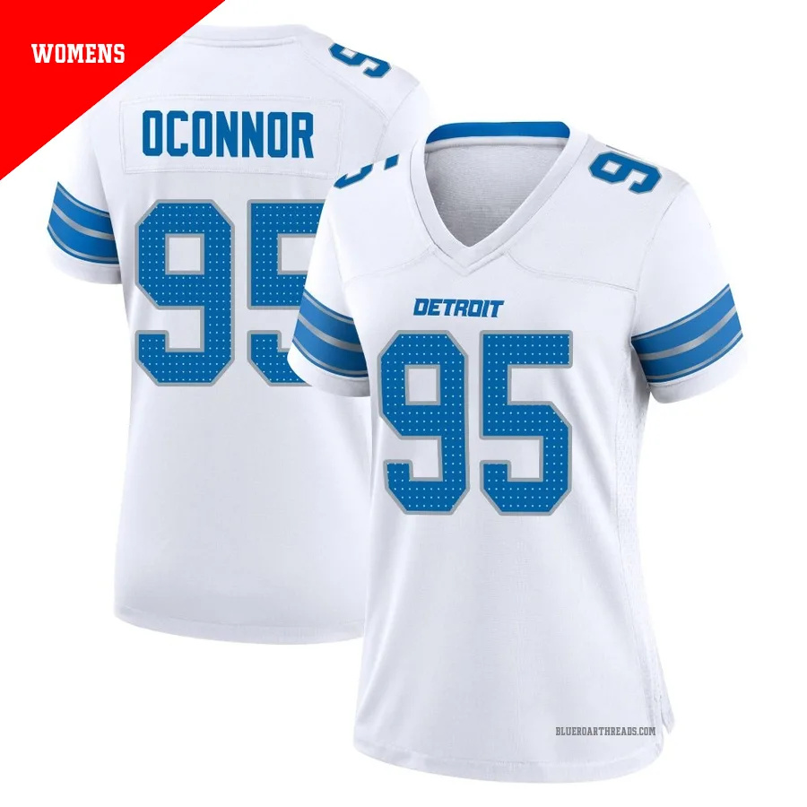 Women's Pat O'Connor ＃95 Detroit Lions White Game 2nd Jersey