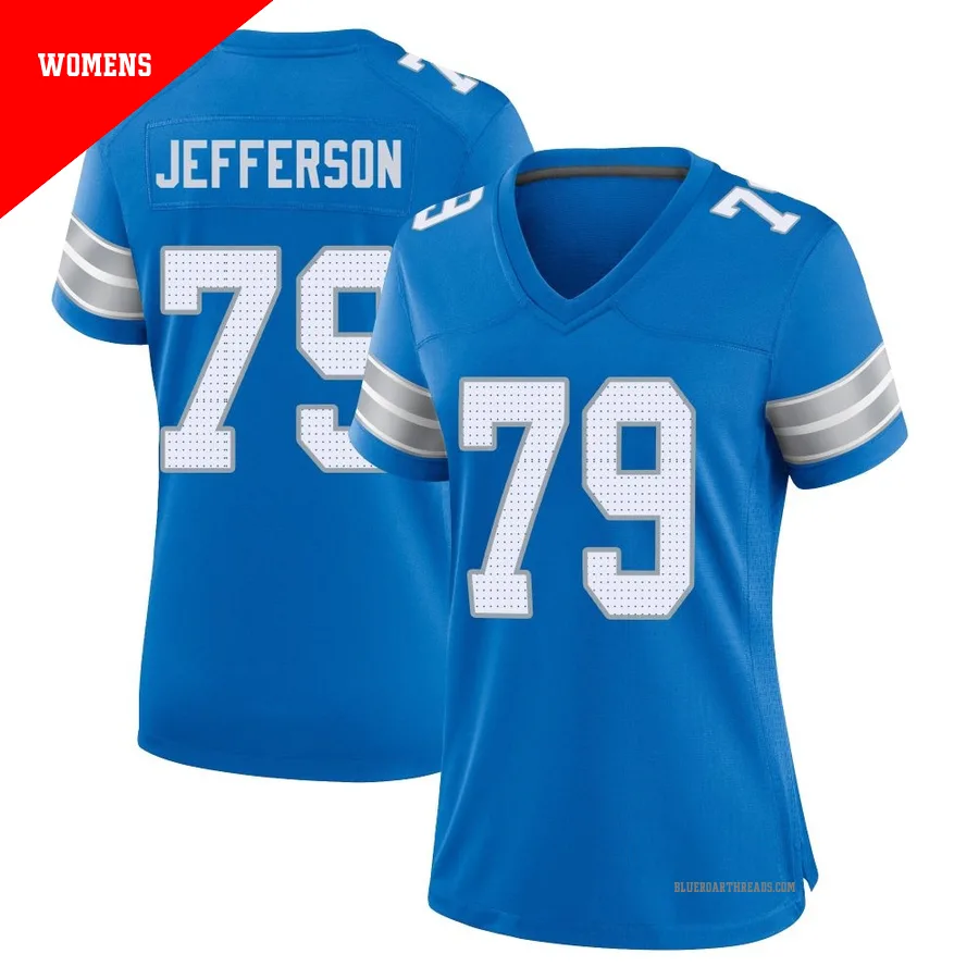 Women's Quinton Jefferson ＃79 Detroit Lions Blue Game 2nd Jersey