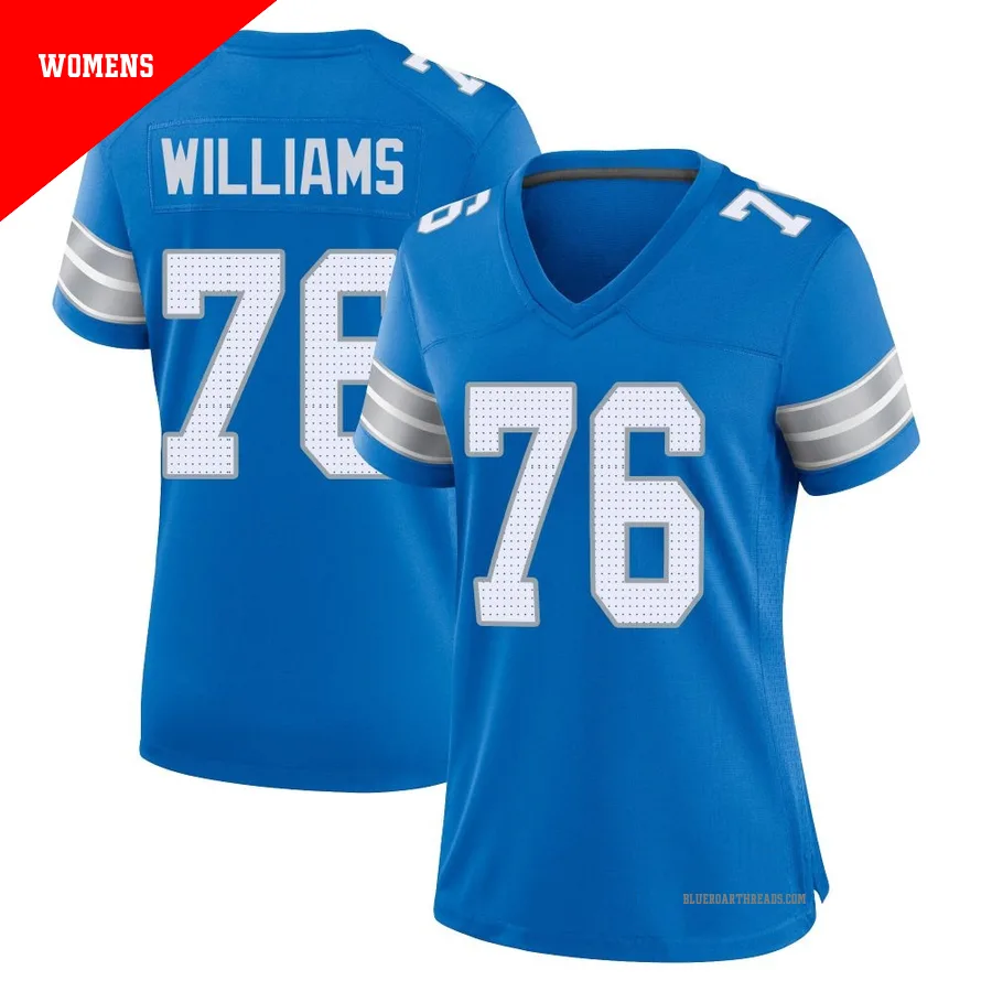 Women's Raequan Williams ＃76 Detroit Lions Blue Game 2nd Jersey
