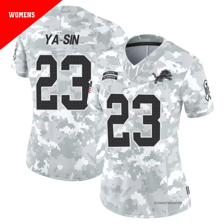 Women's Rock Ya-Sin ＃23 Detroit Lions Arctic Camo Limited 2024 Salute to Service Jersey