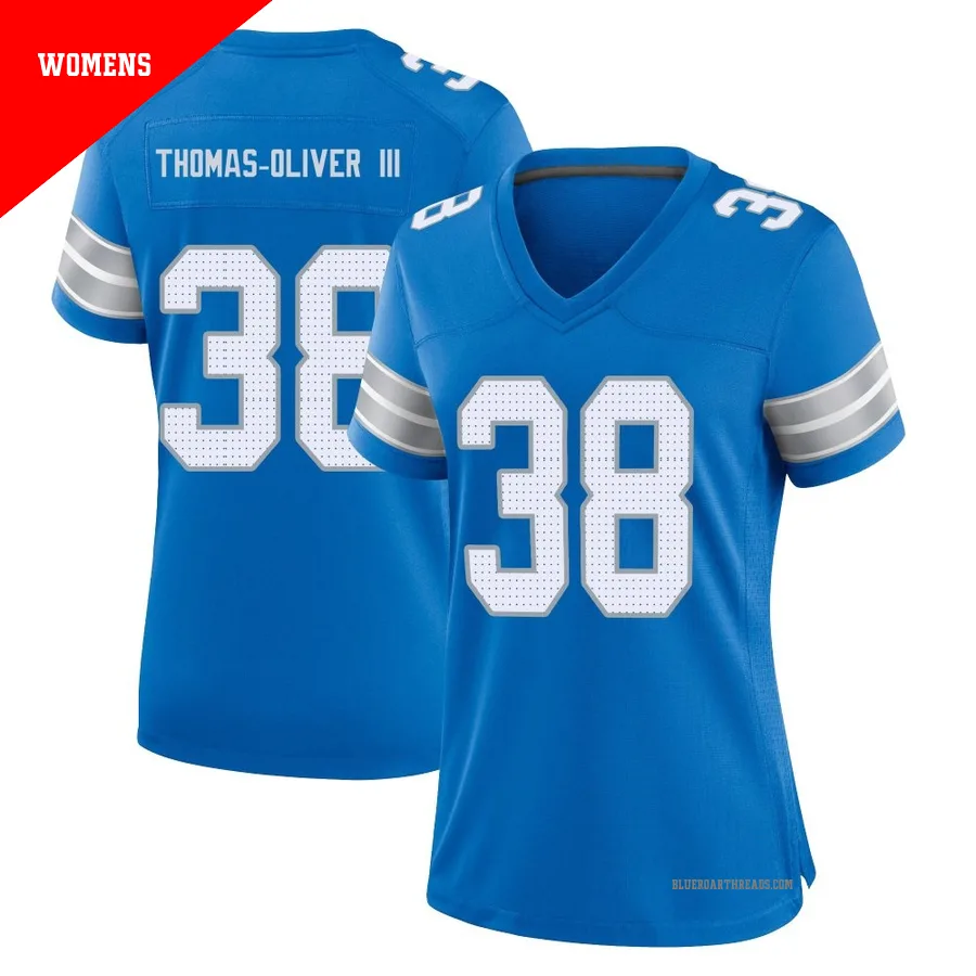 Women's Stantley Thomas-Oliver III ＃38 Detroit Lions Blue Game 2nd Jersey
