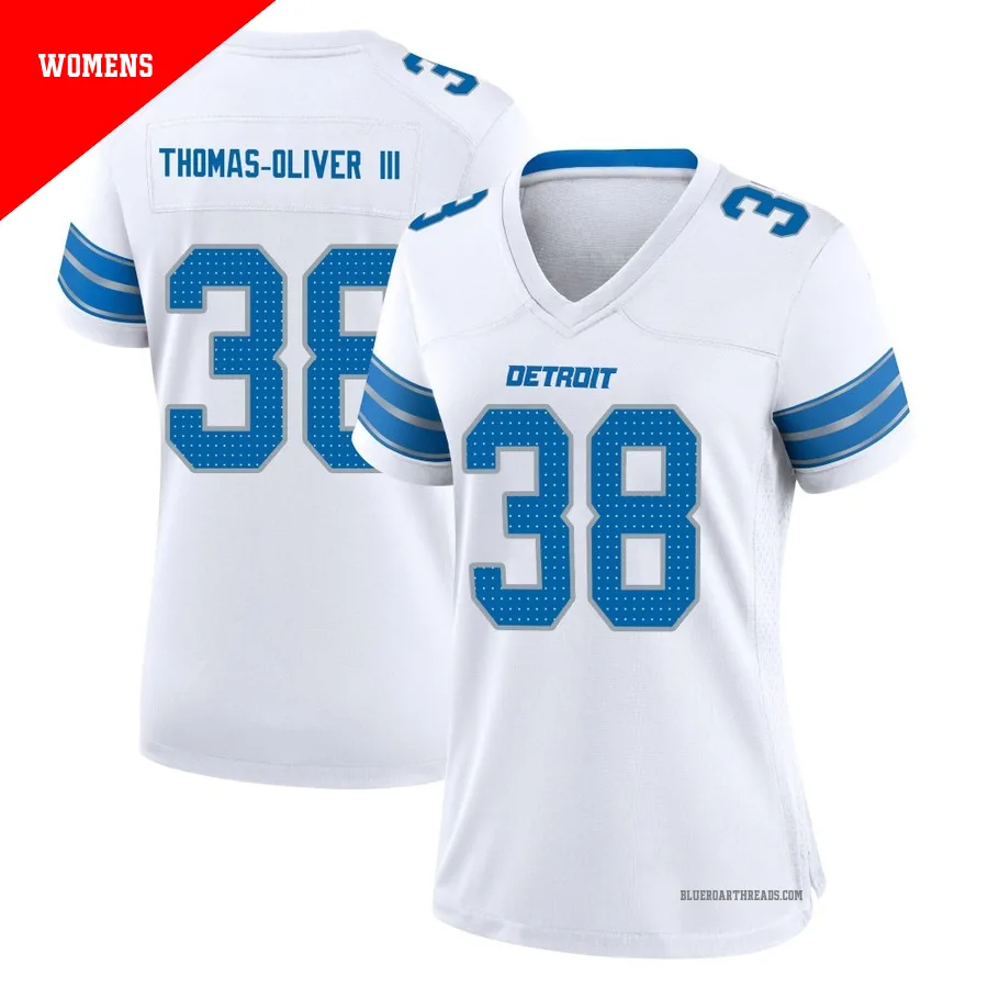 Women's Stantley Thomas-Oliver III ＃38 Detroit Lions White Game 2nd Jersey