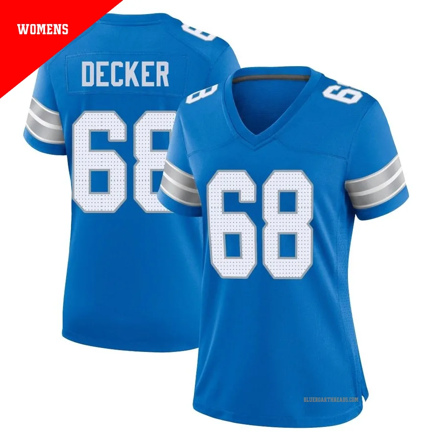 Women's Taylor Decker ＃68 Detroit Lions Blue Game 2nd Jersey