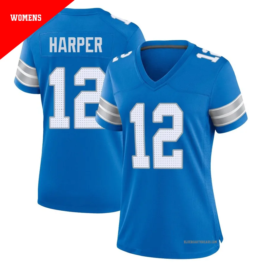 Women's Thomas Harper ＃12 Detroit Lions Blue Game 2nd Jersey