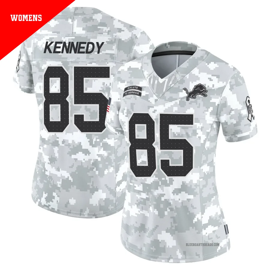 Women's Tom Kennedy ＃85 Detroit Lions Arctic Camo Limited 2024 Salute to Service Jersey