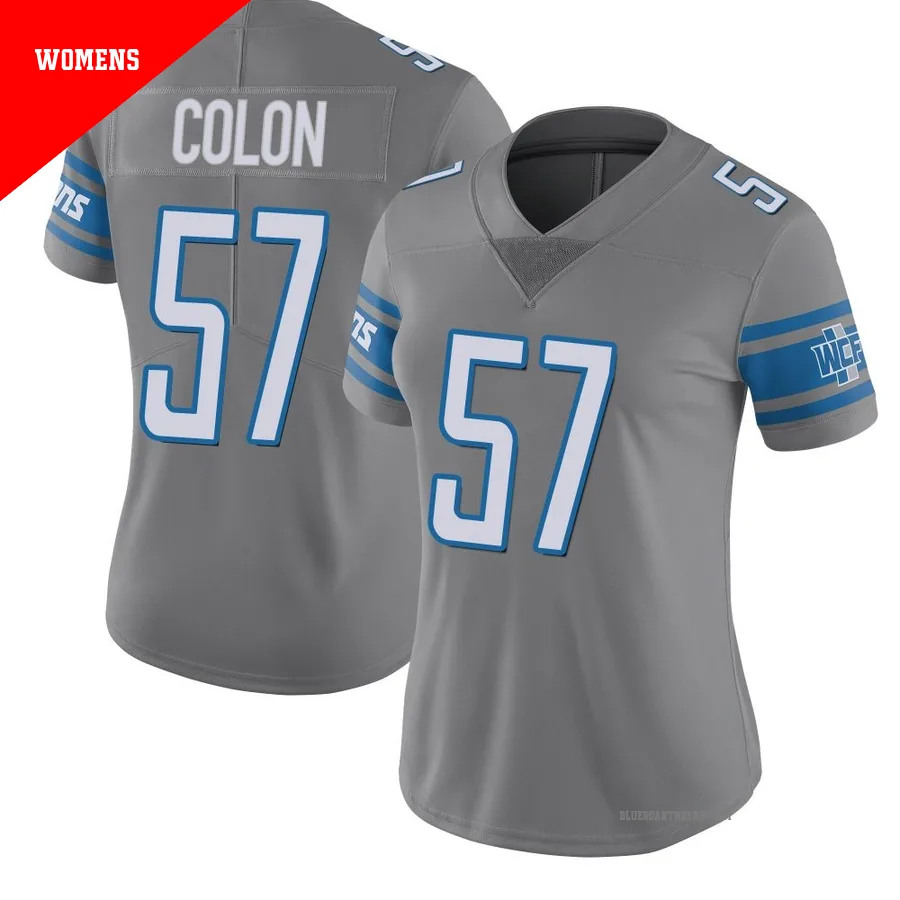Women's Trystan Colon ＃57 Detroit Lions Limited Color Rush Steel Jersey