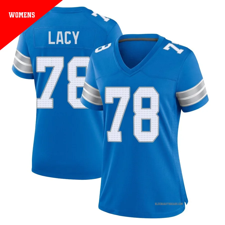 Women's Tyler Lacy ＃78 Detroit Lions Blue Game 2nd Jersey