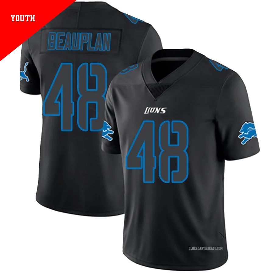 Youth Abraham Beauplan ＃48 Detroit Lions Black Impact Limited Jersey