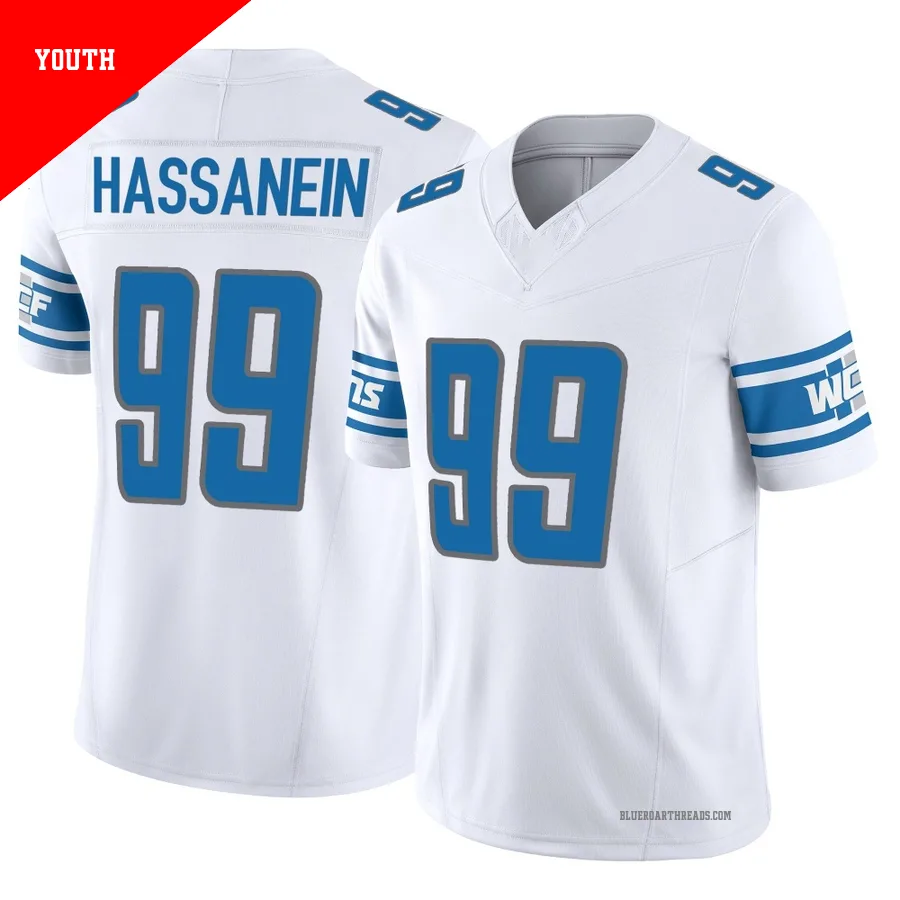 Youth Ahmed Hassanein ＃99 Detroit Lions White Limited Vapor F.U.S.E. Jersey