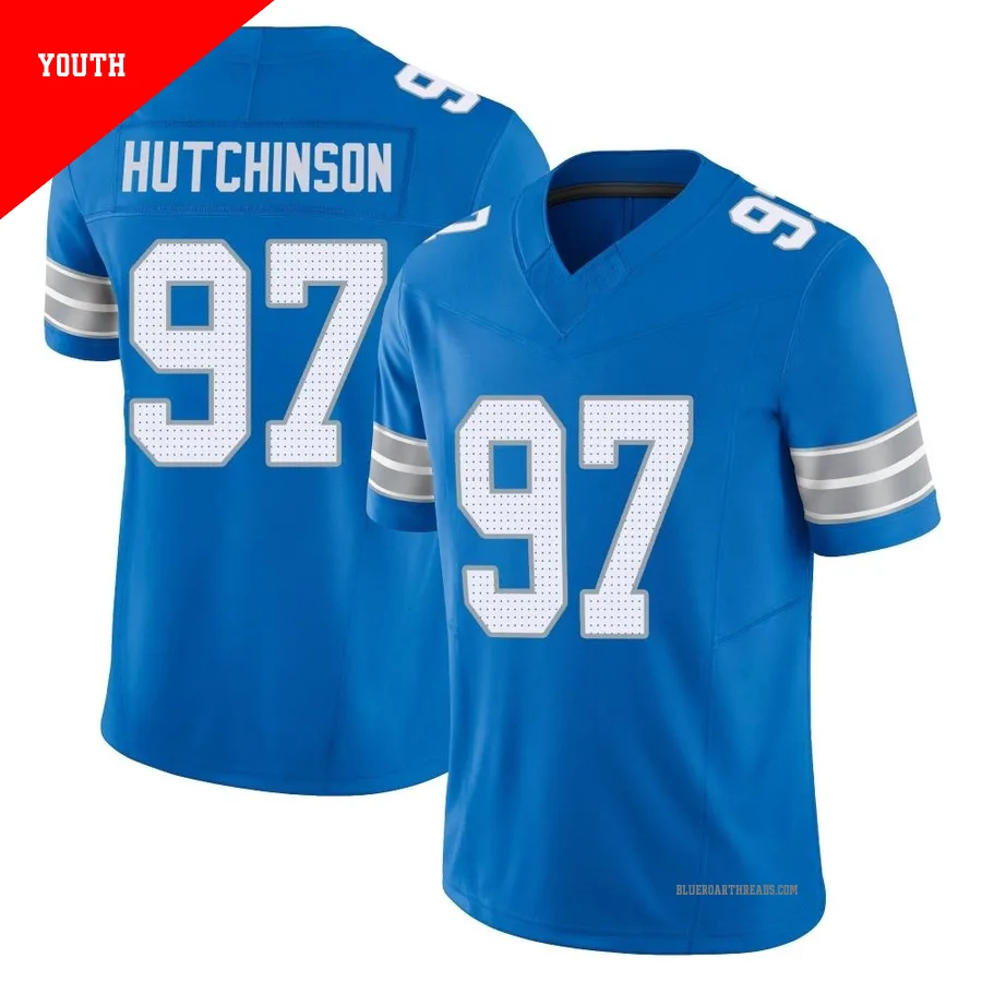 Youth Aidan Hutchinson ＃97 Detroit Lions Blue Limited Vapor F.U.S.E. 2nd Jersey