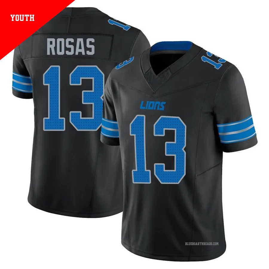 Youth Aldrick Rosas ＃13 Detroit Lions Black Limited Alternate Vapor F.U.S.E. 2nd Jersey