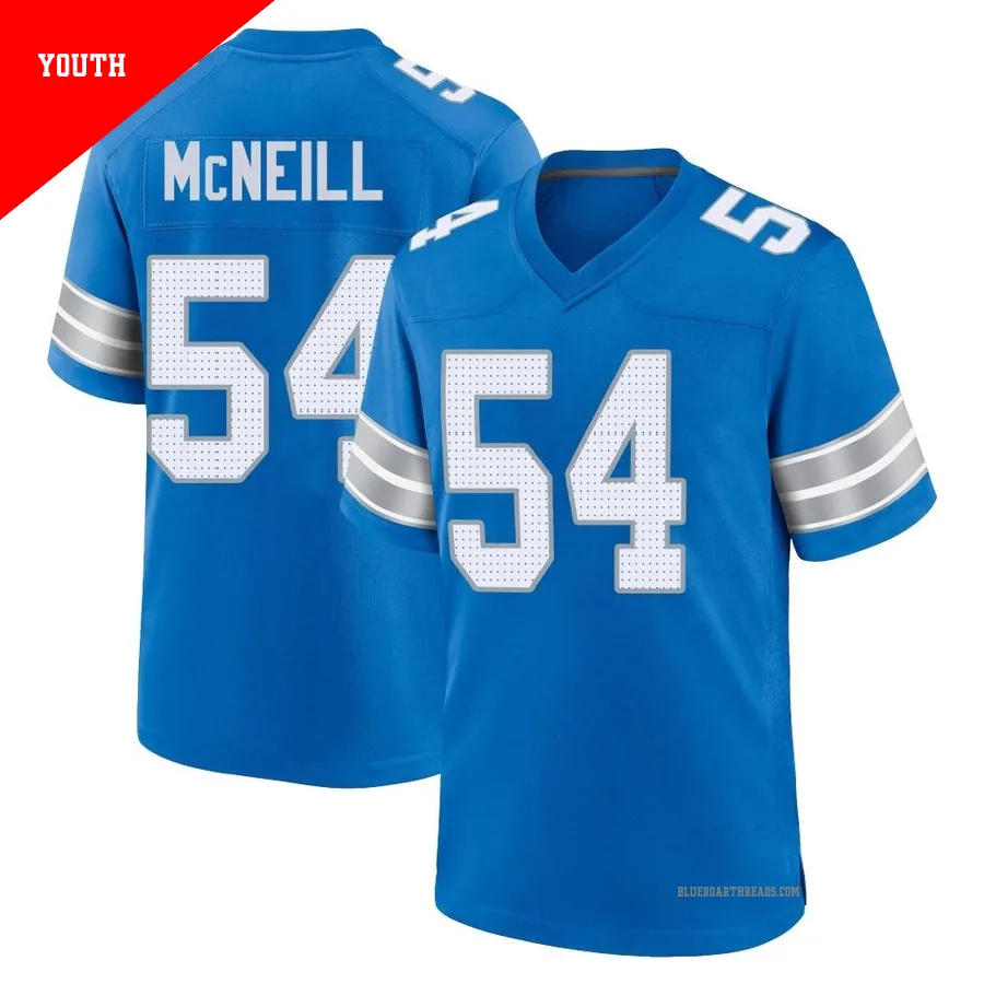Youth Alim McNeill ＃54 Detroit Lions Blue Game 2nd Jersey