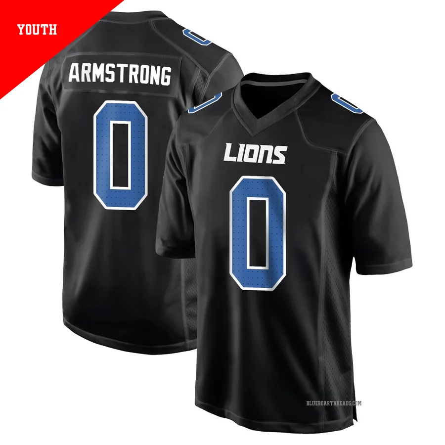 Youth Andrew Armstrong ＃0 Detroit Lions Black Game Carbon Fashion Jersey