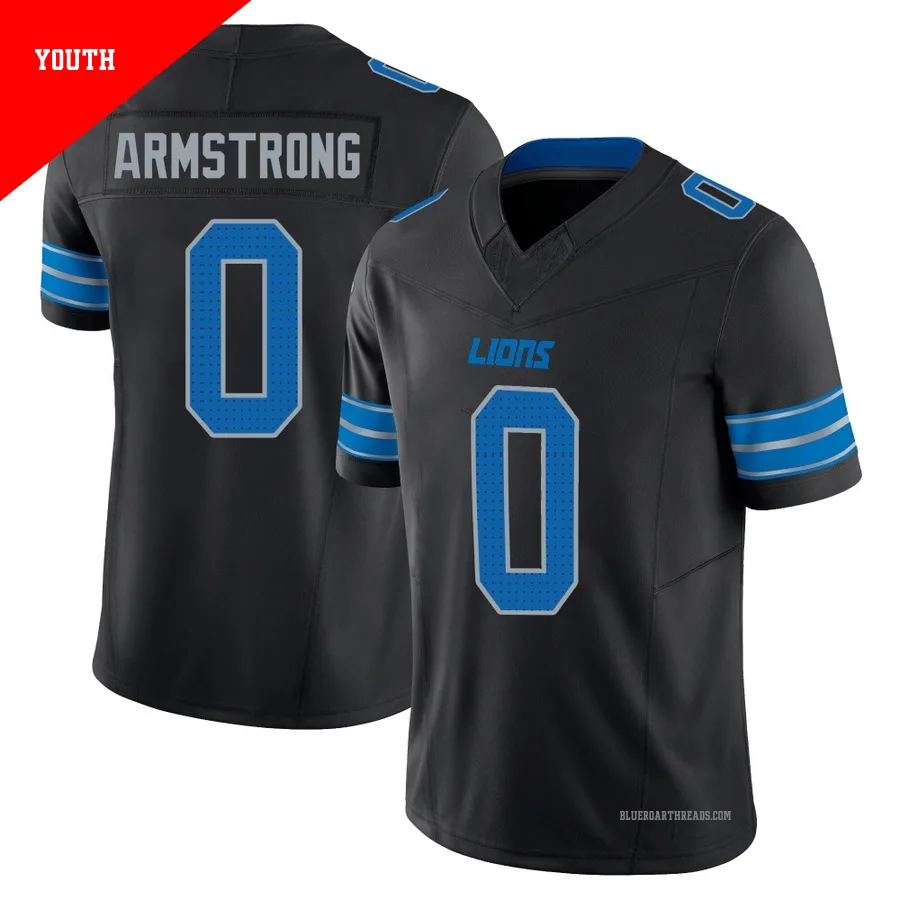 Youth Andrew Armstrong ＃0 Detroit Lions Black Limited Alternate Vapor F.U.S.E. 2nd Jersey