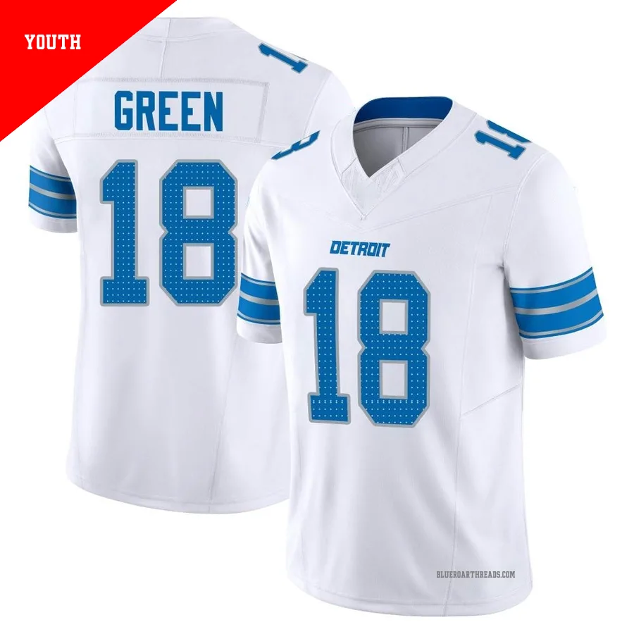 Youth Antoine Green ＃18 Detroit Lions White Limited Vapor F.U.S.E. 2nd Jersey