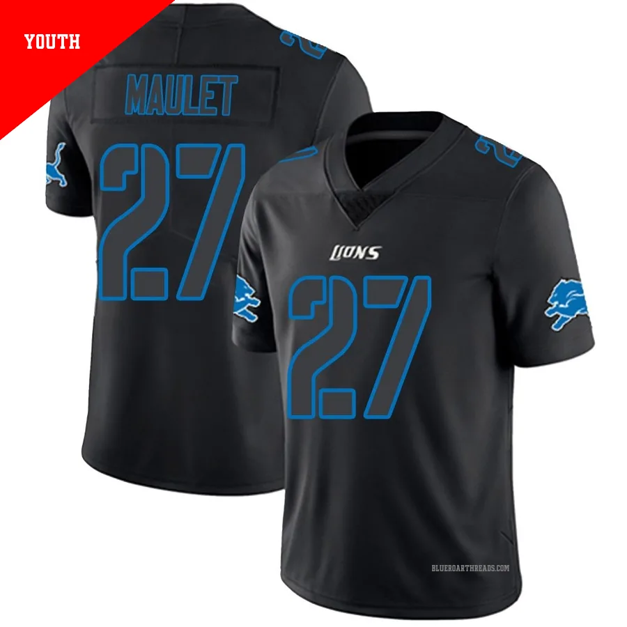 Youth Arthur Maulet ＃27 Detroit Lions Black Impact Limited Jersey