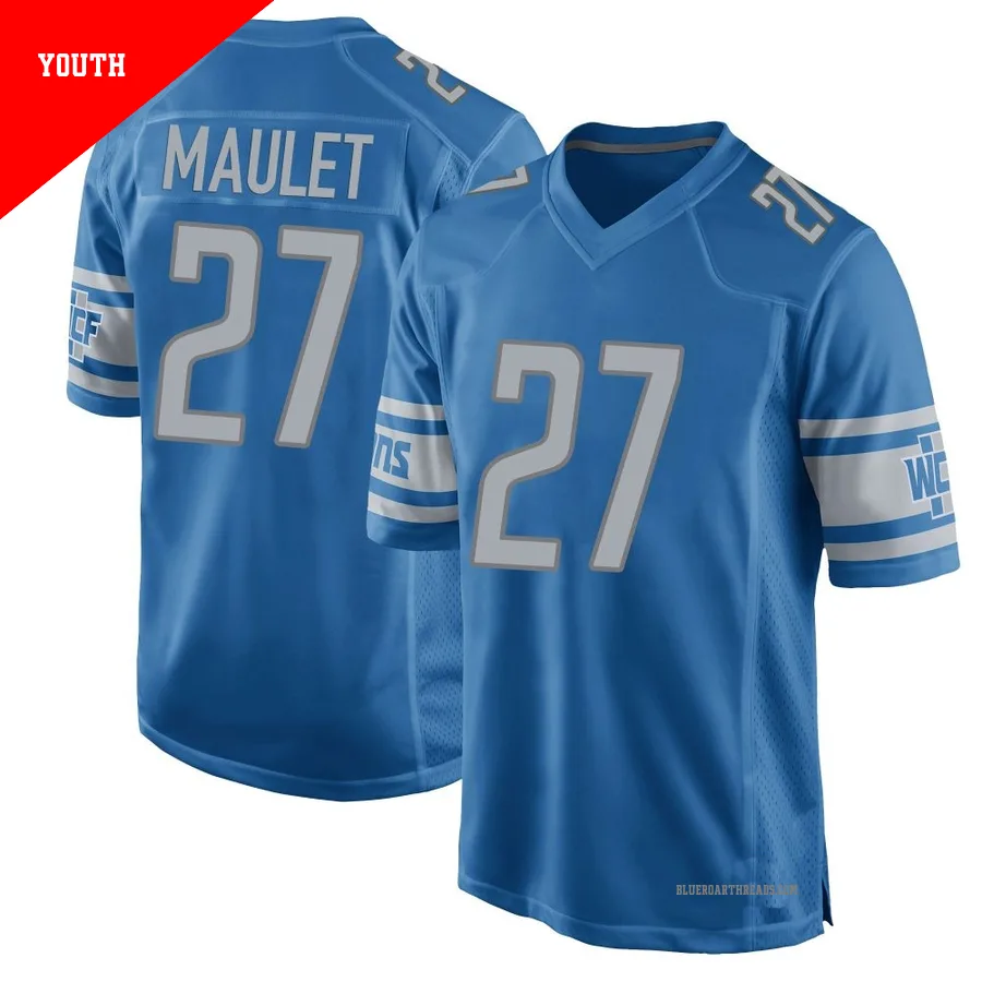 Youth Arthur Maulet ＃27 Detroit Lions Blue Game Team Color Jersey