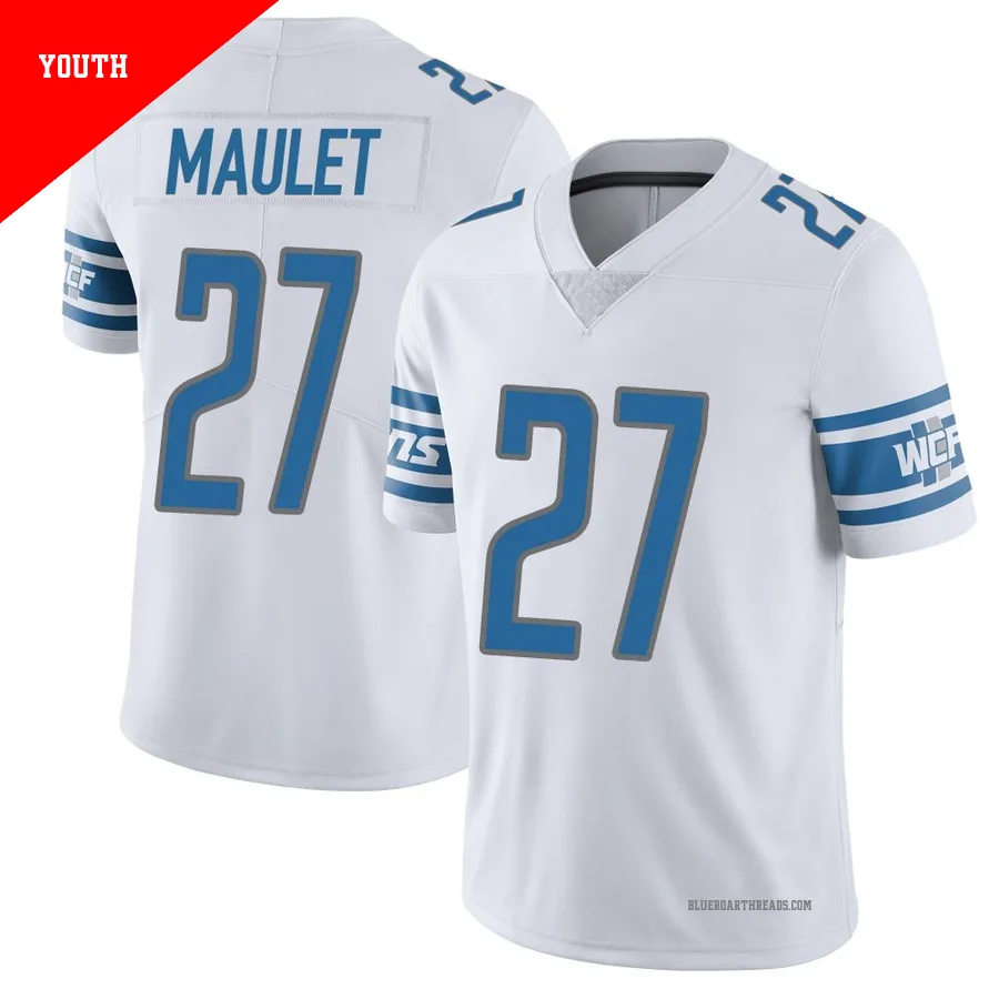 Youth Arthur Maulet ＃27 Detroit Lions White Limited Vapor Untouchable Jersey