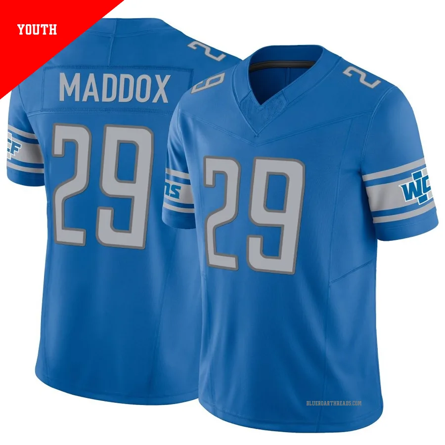 Youth Avonte Maddox ＃29 Detroit Lions Blue Limited Vapor F.U.S.E. Jersey