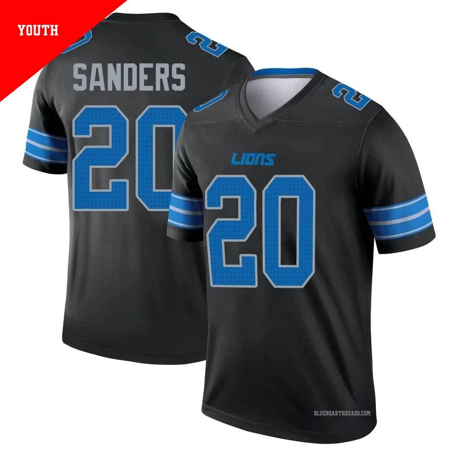 Youth Barry Sanders ＃20 Detroit Lions Black Legend Jersey