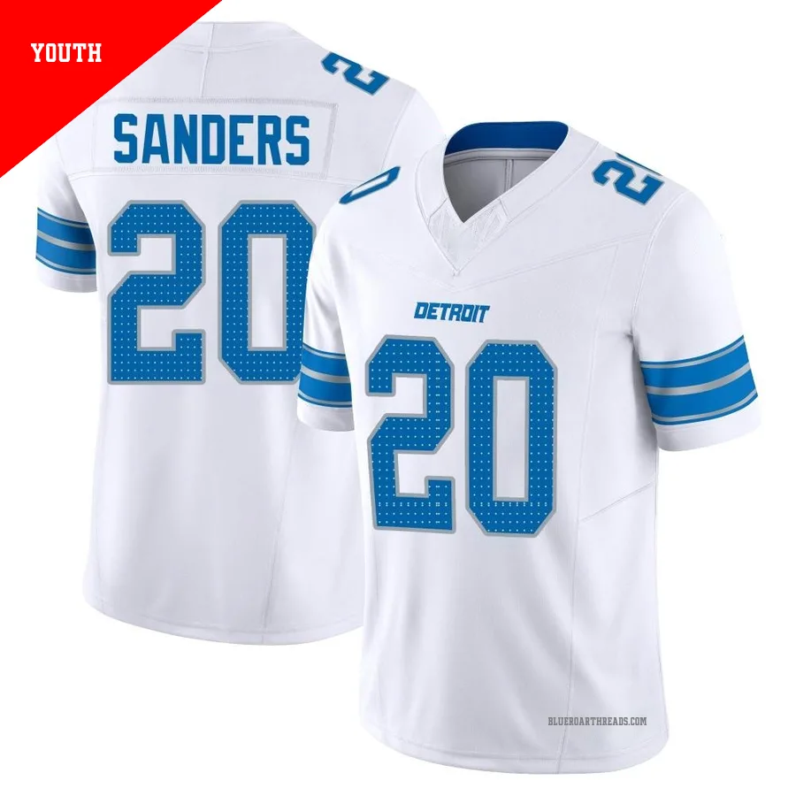 Youth Barry Sanders ＃20 Detroit Lions White Limited Vapor F.U.S.E. 2nd Jersey