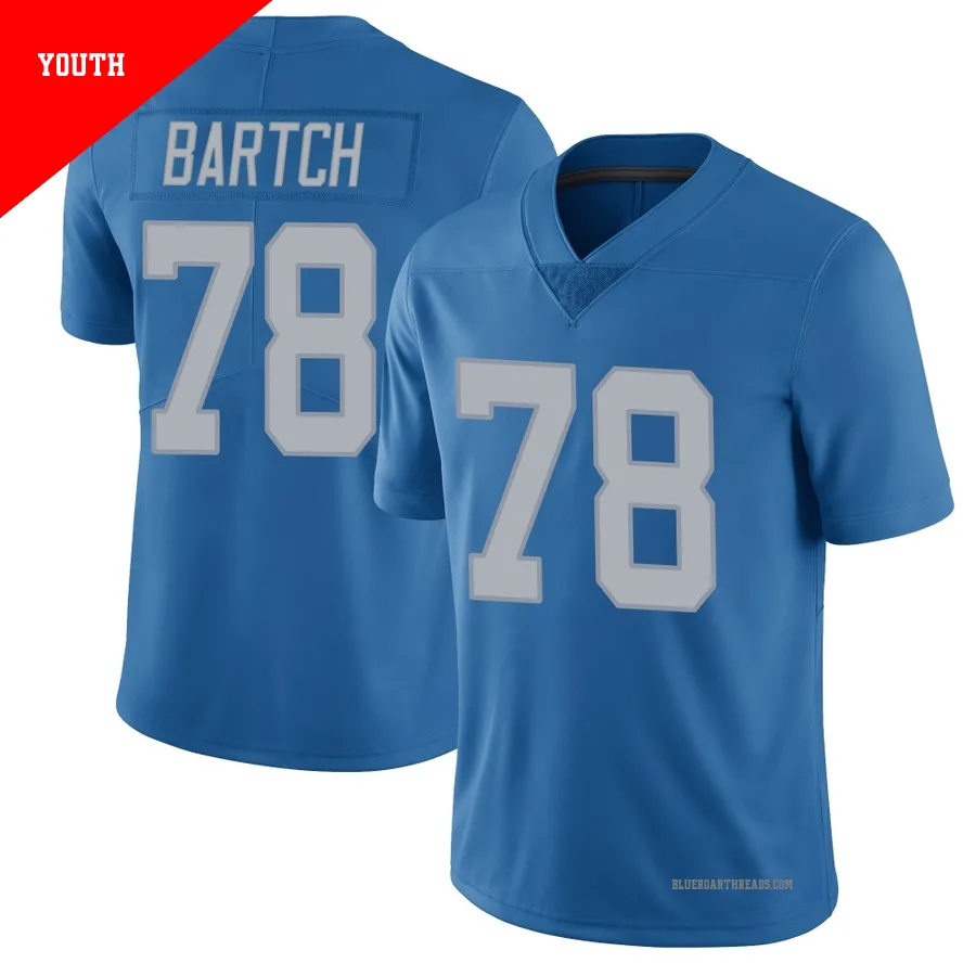 Youth Ben Bartch ＃78 Detroit Lions Blue Limited Throwback Vapor Untouchable Jersey