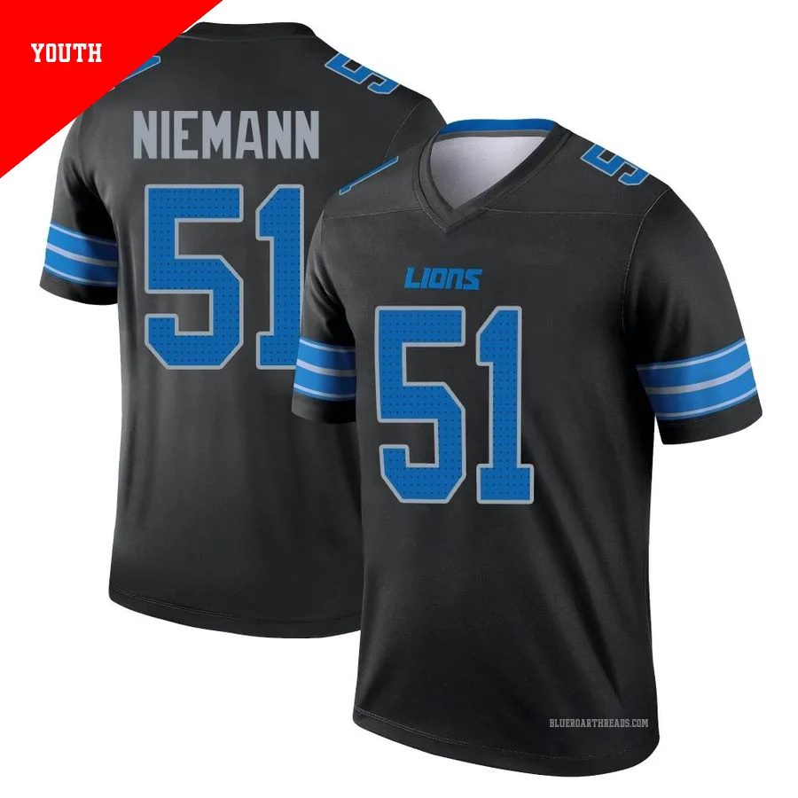 Youth Ben Niemann ＃51 Detroit Lions Black Legend Jersey