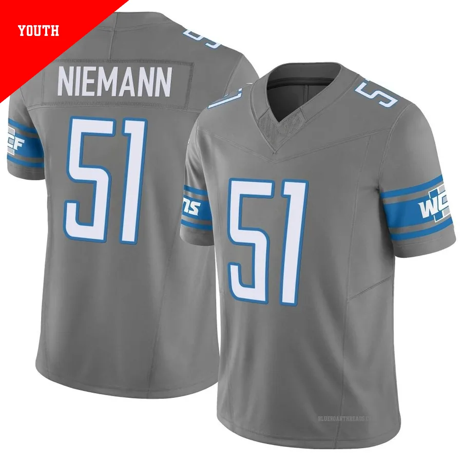 Youth Ben Niemann ＃51 Detroit Lions Limited Silver Vapor F.U.S.E. Jersey