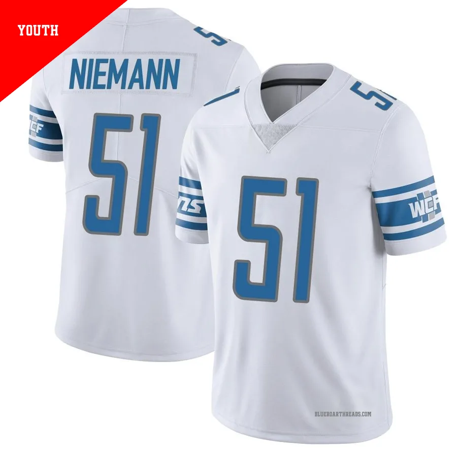 Youth Ben Niemann ＃51 Detroit Lions White Limited Vapor Untouchable Jersey