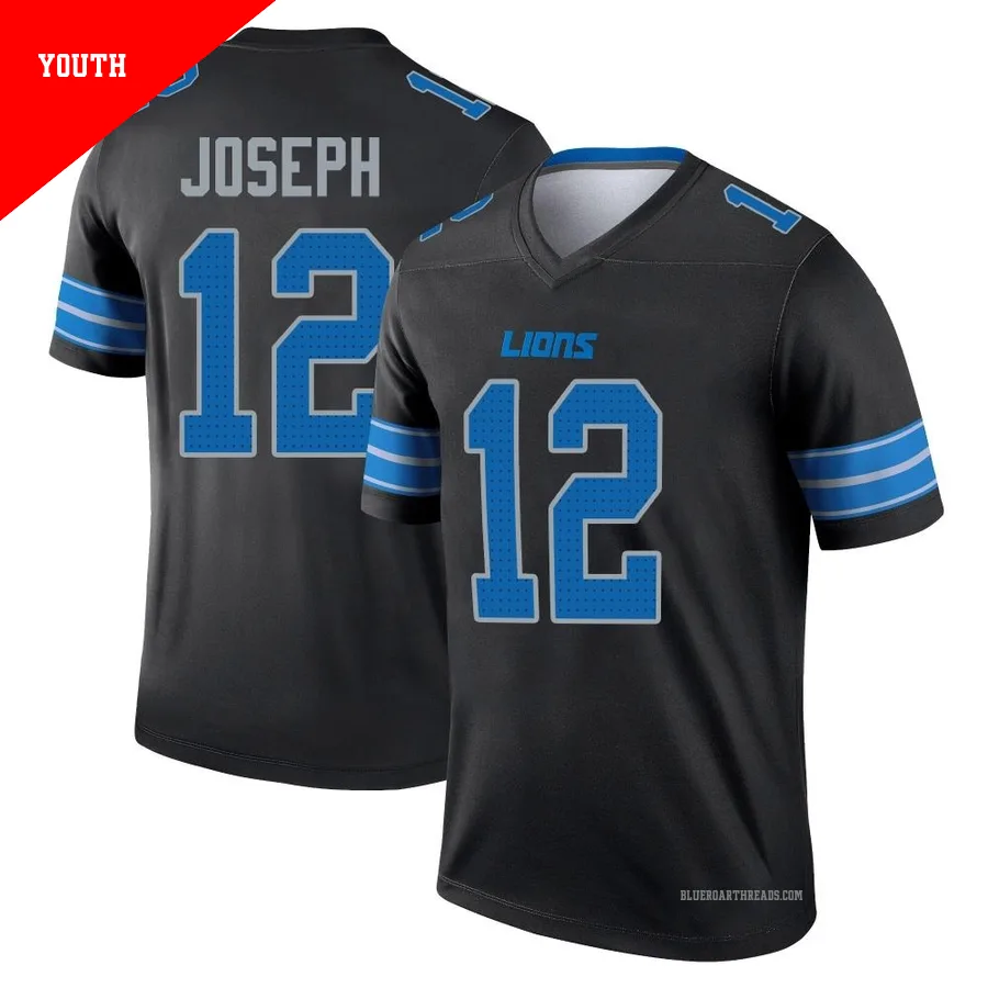 Youth Brandon Joseph ＃12 Detroit Lions Black Legend Jersey