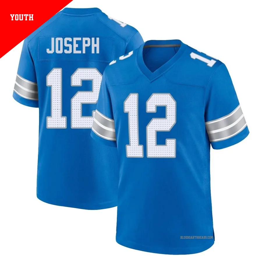 Youth Brandon Joseph ＃12 Detroit Lions Blue Game 2nd Jersey