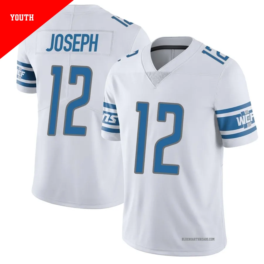 Youth Brandon Joseph ＃12 Detroit Lions White Limited Vapor Untouchable Jersey