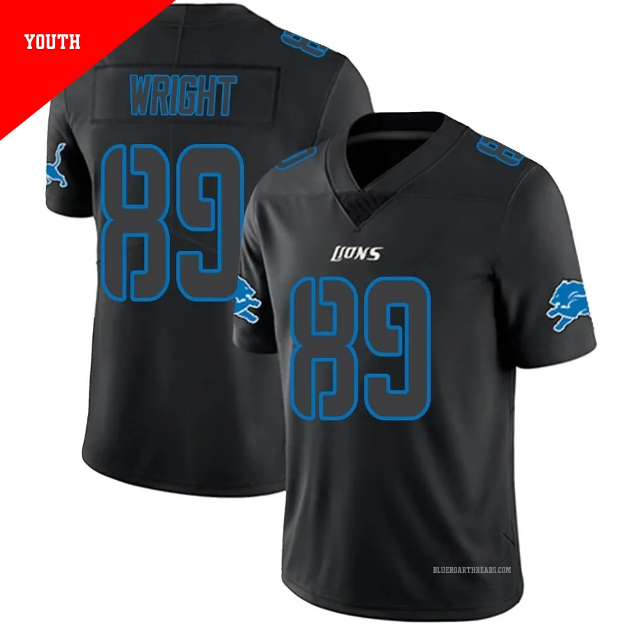 Youth Brock Wright ＃89 Detroit Lions Black Impact Limited Jersey