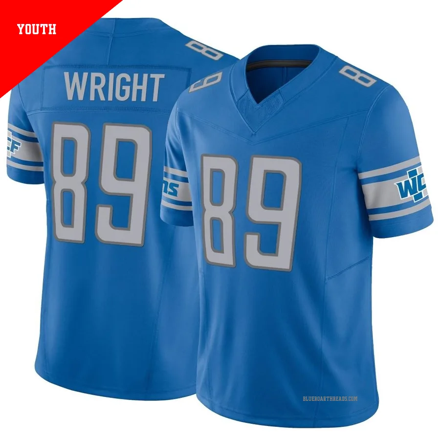 Youth Brock Wright ＃89 Detroit Lions Blue Limited Vapor F.U.S.E. Jersey