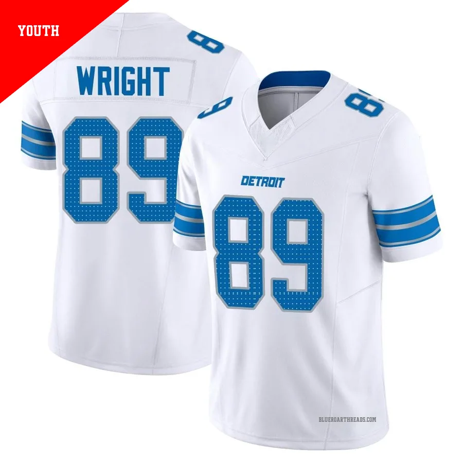 Youth Brock Wright ＃89 Detroit Lions White Limited Vapor F.U.S.E. 2nd Jersey