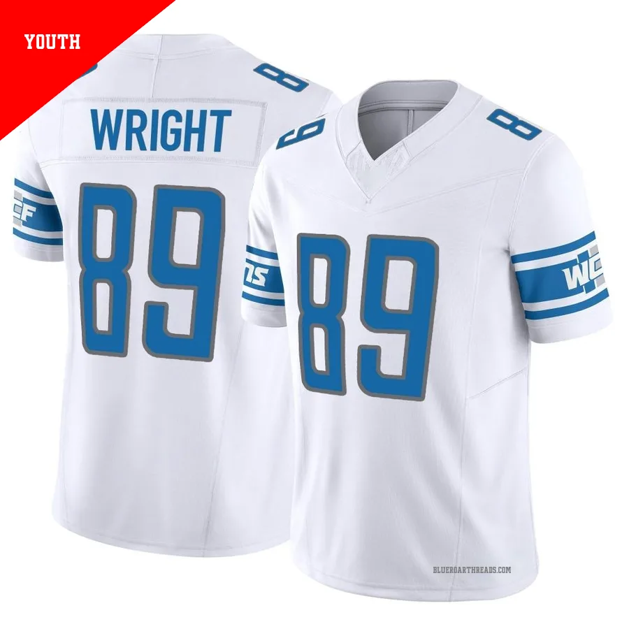 Youth Brock Wright ＃89 Detroit Lions White Limited Vapor F.U.S.E. Jersey