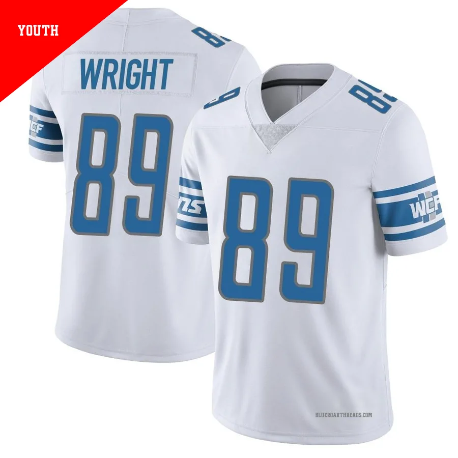 Youth Brock Wright ＃89 Detroit Lions White Limited Vapor Untouchable Jersey