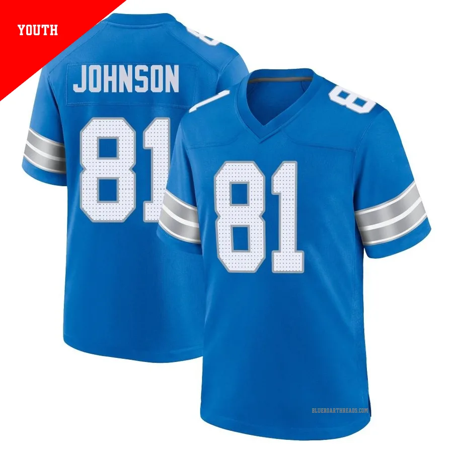 Youth Calvin Johnson ＃81 Detroit Lions Blue Game 2nd Jersey