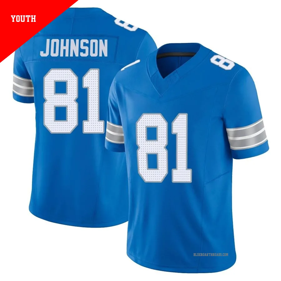 Youth Calvin Johnson ＃81 Detroit Lions Blue Limited Vapor F.U.S.E. 2nd Jersey