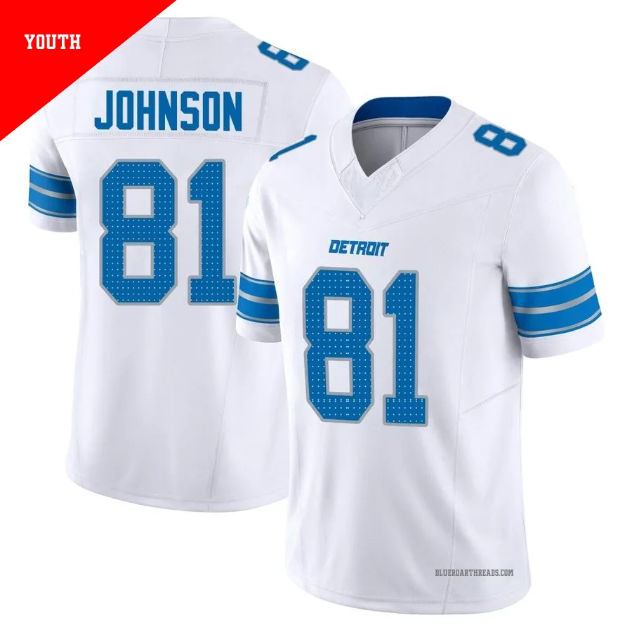 Youth Calvin Johnson ＃81 Detroit Lions White Limited Vapor F.U.S.E. 2nd Jersey