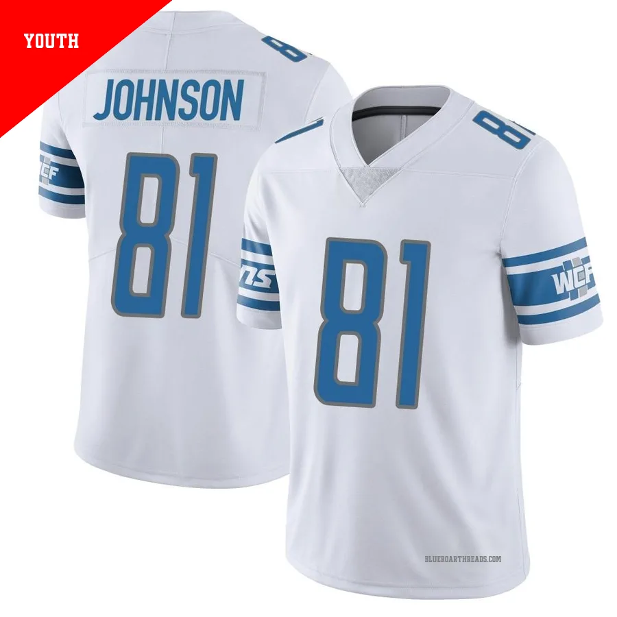 Youth Calvin Johnson ＃81 Detroit Lions White Limited Vapor Untouchable Jersey