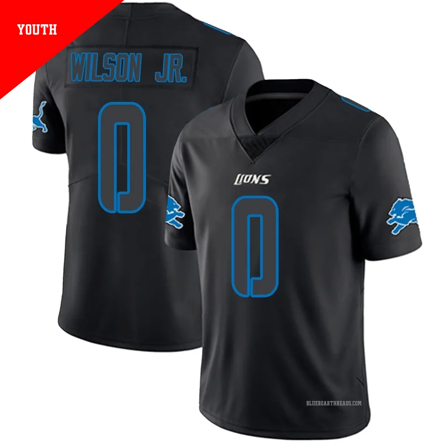 Youth Cedrick Wilson Jr. ＃0 Detroit Lions Black Impact Limited Jersey