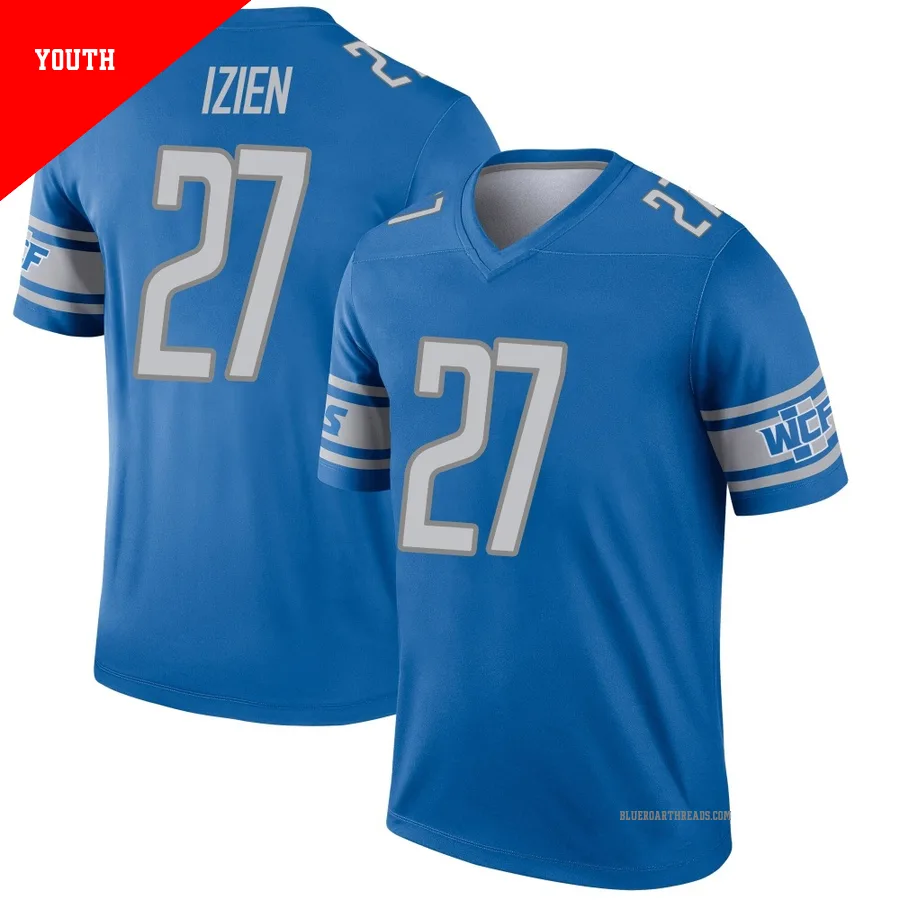 Youth Christian Izien ＃27 Detroit Lions Blue Legend Jersey