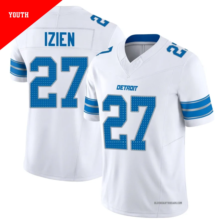 Youth Christian Izien ＃27 Detroit Lions White Limited Vapor F.U.S.E. 2nd Jersey