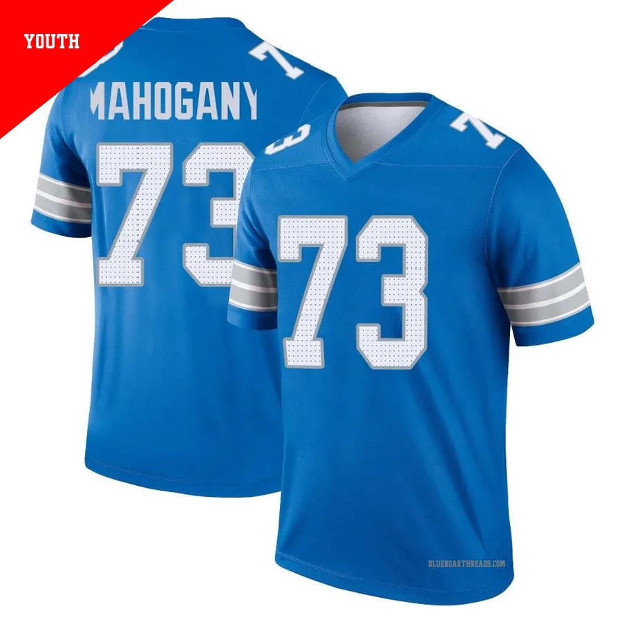 Youth Christian Mahogany ＃73 Detroit Lions Blue Legend 2nd Jersey