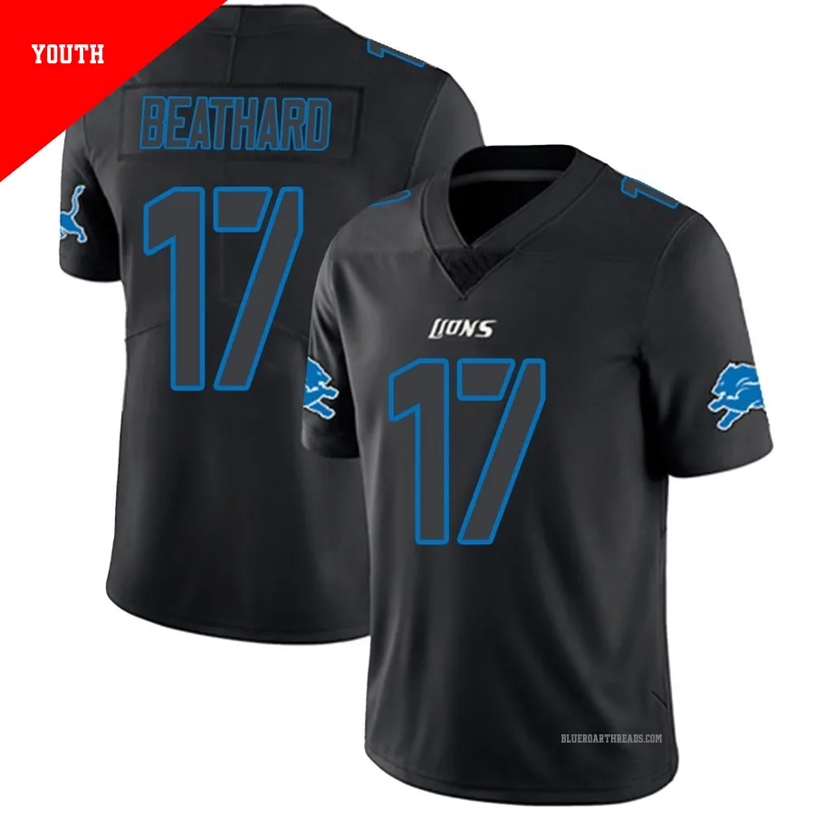 Youth C.J. Beathard ＃17 Detroit Lions Black Impact Limited Jersey